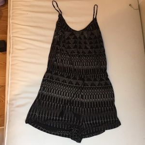 Black and white patterned romper